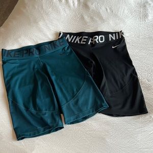 2 Nike Pro Biker shorts with mesh side details size large only worn a few times